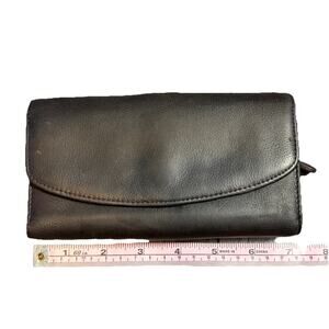 Wilsons Leather Trifold Vintage Soft Snap Wallet Organizer Cards Checkbook